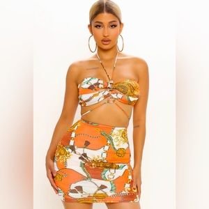 FashionNova ruched skirt set